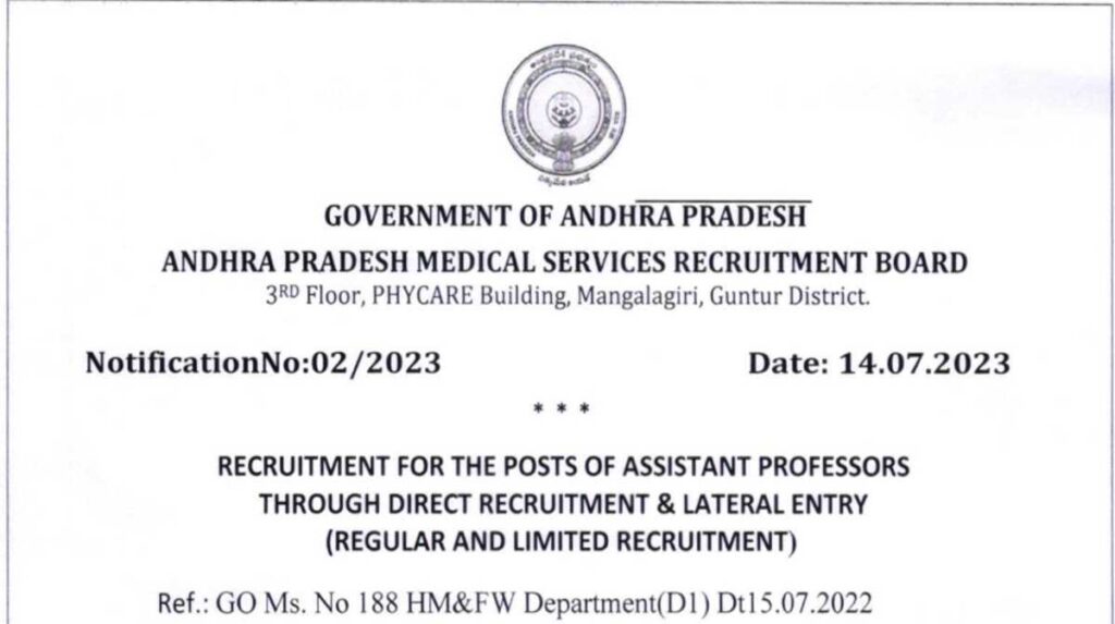 APMSRB VACANCY 2023 : Golden opportunity to become Assistant Professor, Apply today if you want Govt job