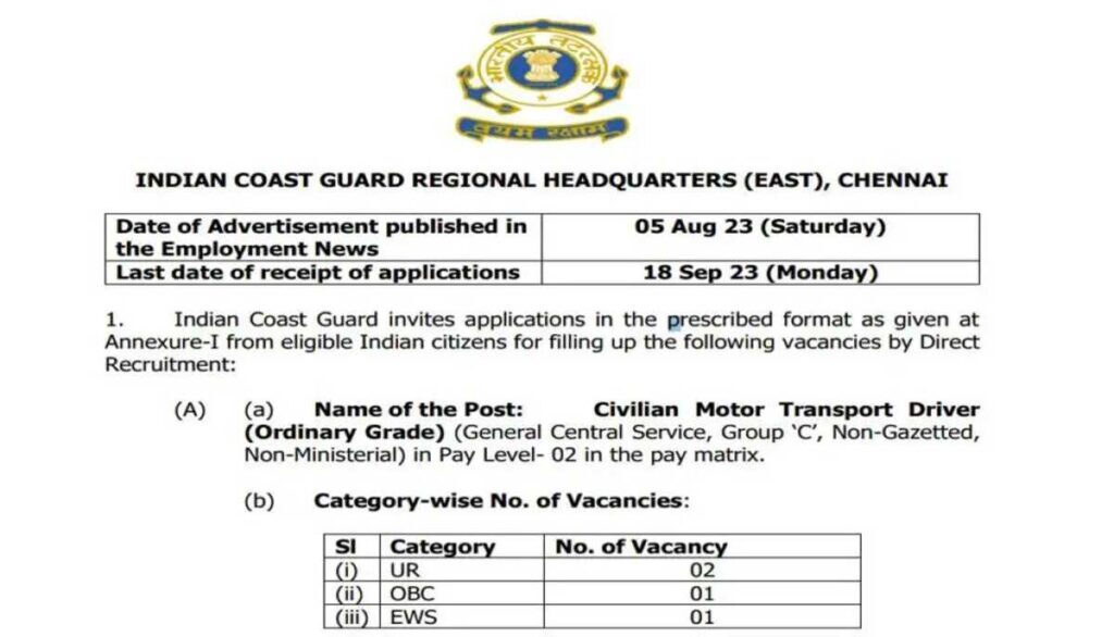ICG Recruitment 2023: Recruitment for various posts in Indian Coast Guard, know what is the qualification and application process