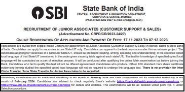 SBI Recruitment 2023 for Freshers : SBI Bharti 2023 के लिए आवेदन पत्र आमंत्रित किए गए हैं